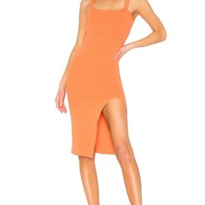 Revolve Superdown Zoe Square Neck Dress in Orange